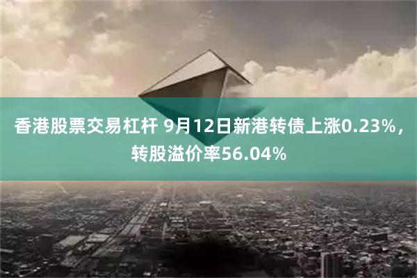 香港股票交易杠杆 9月12日新港转债上涨0.23%，转股溢价率56.04%