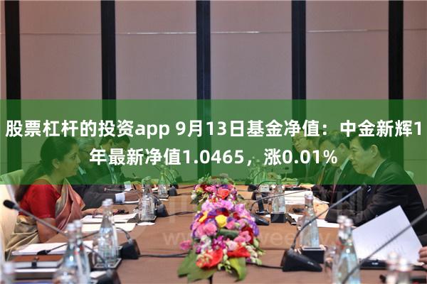 股票杠杆的投资app 9月13日基金净值：中金新辉1年最新净值1.0465，涨0.01%