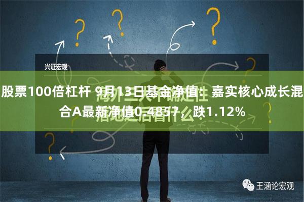 股票100倍杠杆 9月13日基金净值：嘉实核心成长混合A最新净值0.4857，跌1.12%