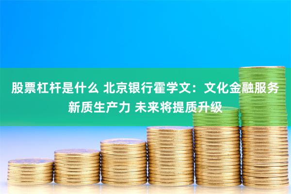 股票杠杆是什么 北京银行霍学文：文化金融服务新质生产力 未来将提质升级