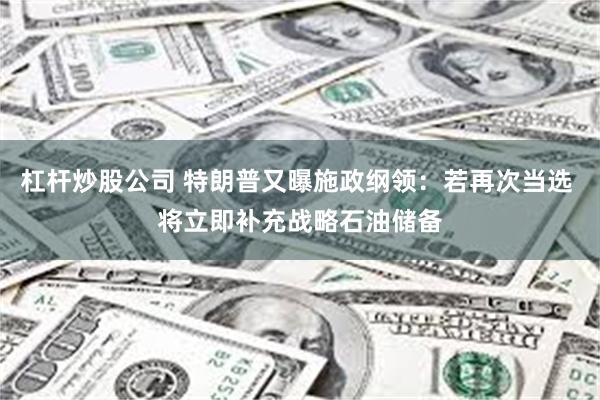 杠杆炒股公司 特朗普又曝施政纲领：若再次当选 将立即补充战略石油储备