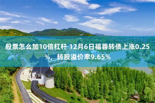 股票怎么加10倍杠杆 12月6日福蓉转债上涨0.25%，转股溢价率9.65%