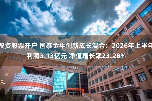 配资股票开户 国泰金牛创新成长混合：2026年上半年利润3.13亿元 净值增长率23.28%
