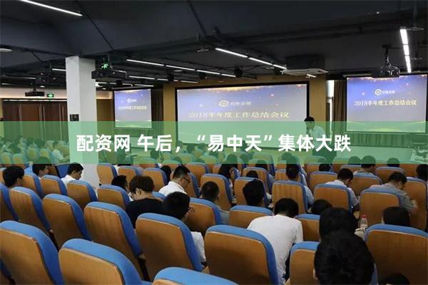 配资网 午后，“易中天”集体大跌